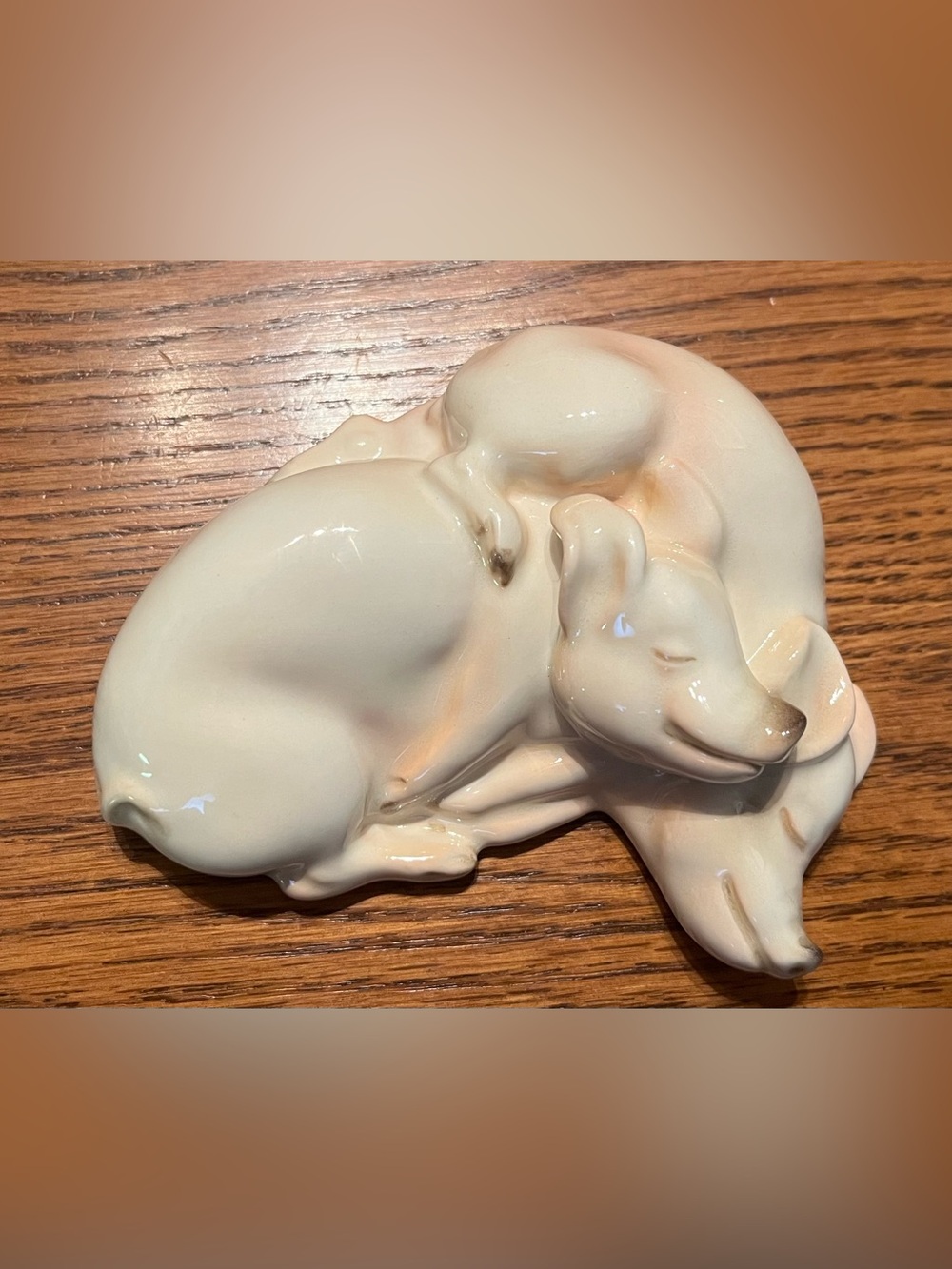 Vintage ceramic sleeping Pigs by Goebel 1975.
